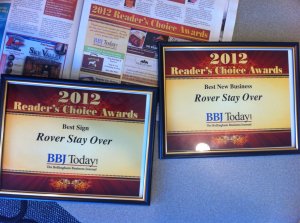 March 2012 - Rover Stay Over, Best New Business